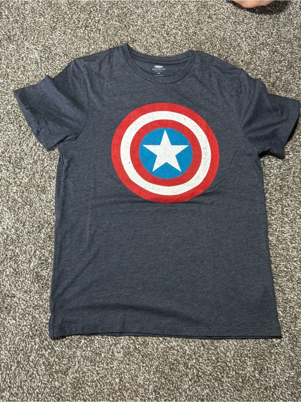 Old Navy Navy Graphic Tee with Red, White & Blue Shield